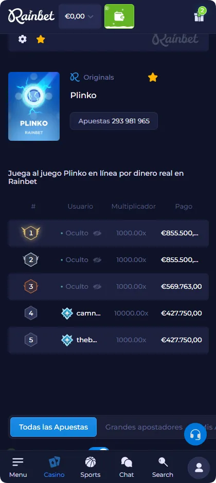 Grandes ganancias en el juego Plinko con pagos máximos y multiplicadores de hasta 10 000x