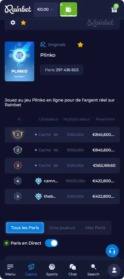 Le jeu Plinko dévoile des gains exceptionnels et des multiplicateurs pouvant atteindre 10 000x.