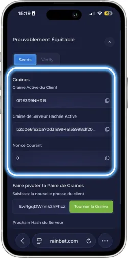 Génération de graines cryptographiques pour la vérification