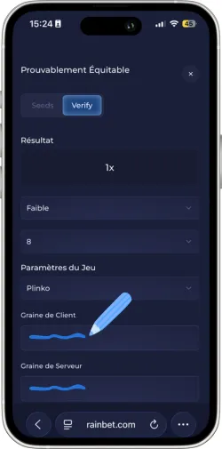 Outil de vérification provably fair avec hachage
