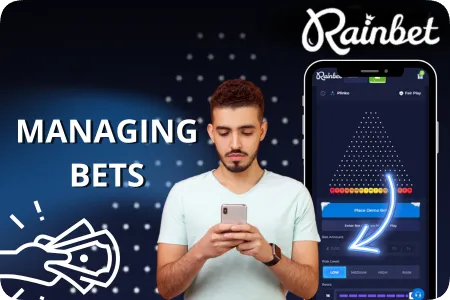 Bet settings with stake amount and risk options
