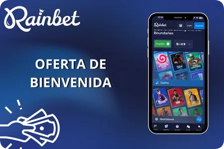 Hombre jugando Rainbet Plinko con bono de bienvenida